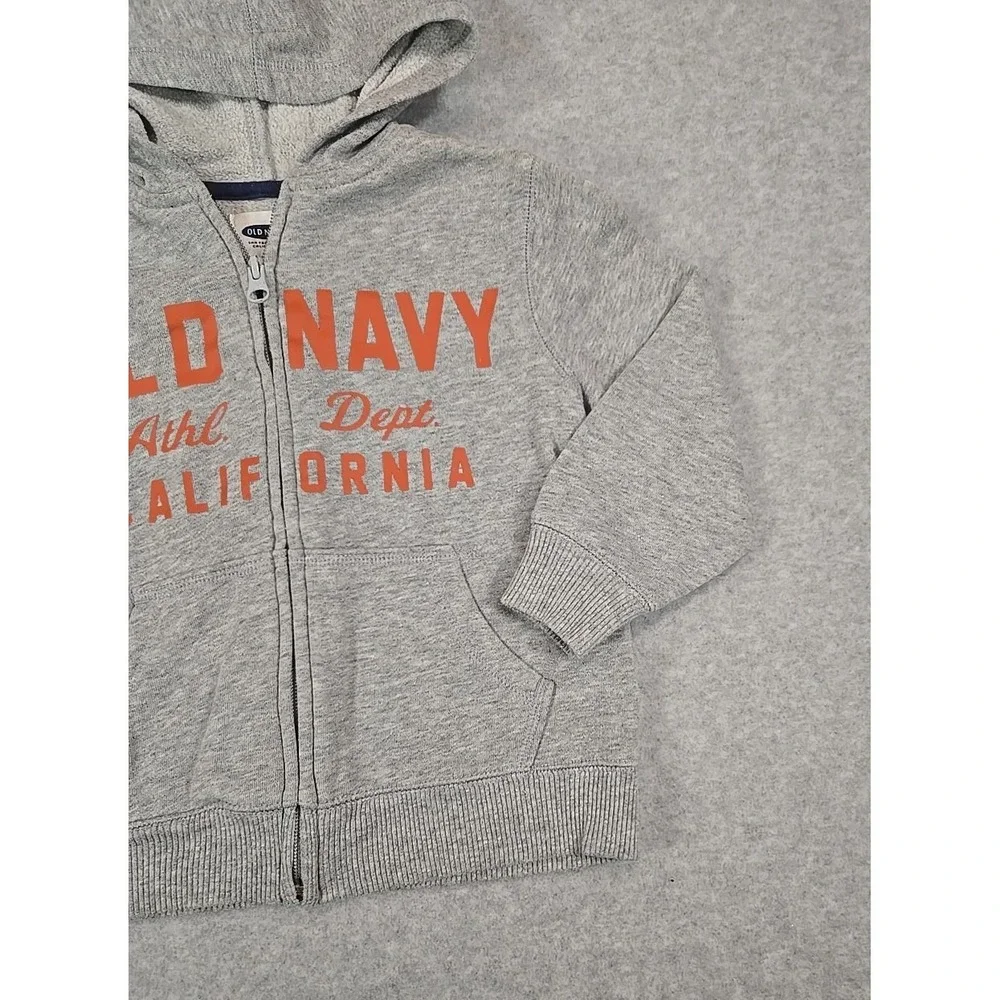 Old Navy Hoodie Boys Size 4T Gray Heather‎ Full Zip Hooded Sweatshirt Fleece
